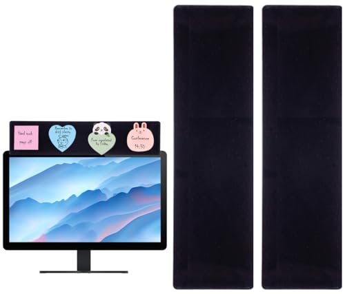 2 Pack Black Monitor Memo Board Top Mount,18" Monitor Sticky Note Holder,Sticky Boards,Message Board for Computer Monitors - color: 2 Pieces Black