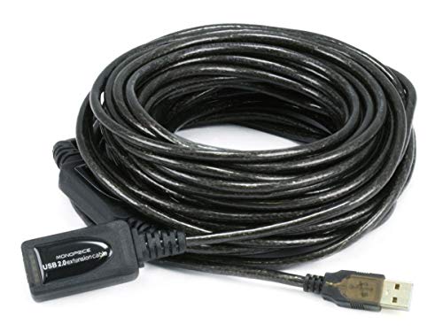 Monoprice 49ft 15M USB 2.0 A Male to A Female Active Extension / Repeater Cable (Kinect & PS3 Move Compatible Extension) - size: 1 Count (Pack of 1)