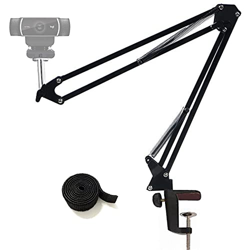 Webcam Stand Desktop Adjustable Suspension Boom Scissor Arm Camera Clamp Webcam Mount Holder for Logitech Webcam C920 C930 C922 C615, Microsoft LifeCam and Other Devices with 1/4" Thread - color: Scissor Arm Webcam Stand