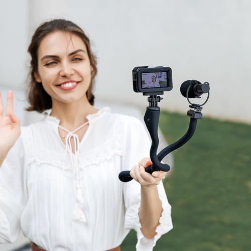 29.5'' Magnetic Flexible Gooseneck Phone Mount Holder for iPhone 17 16 15 Pro Max & Action Camera,Long Arm Bendable Selfie Stick Cell Phone Stand with 1/4"20 for Stroller Treadmill Gym Shopping Cart