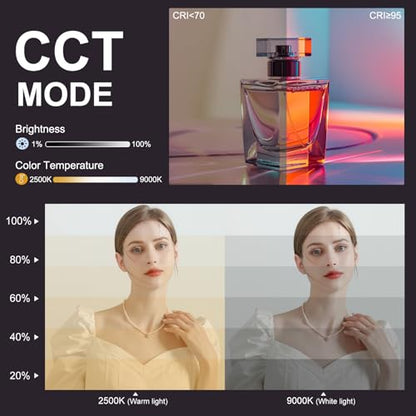 114 LEDs RGB Video Light Wand, Magnetic Handheld Magnetic Tube Light 2500K-9000K CCT & 20 Scene Modes with 3000mAh Battery, 95+ CRI, 120° Beam Angle for Photography YouTube TikTok Vlog - size: 11.8 inch