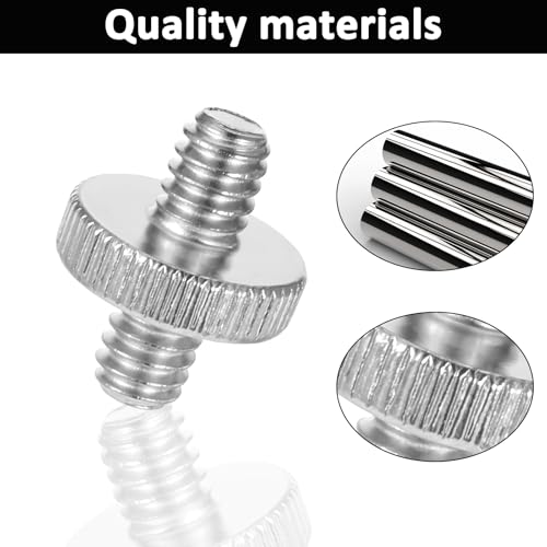 Standard 1/4"-20 Male to 1/4"-20 Male Tripod Screw, 4 PCS Standard Camera Screw Adapter Converter Double Head Tripod Mounting Thread Light Stand Screws for Shoulder Rig Stud Mounting Accessories
