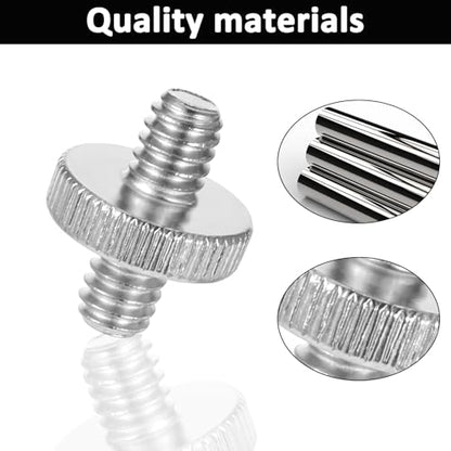 Standard 1/4"-20 Male to 1/4"-20 Male Tripod Screw, 4 PCS Standard Camera Screw Adapter Converter Double Head Tripod Mounting Thread Light Stand Screws for Shoulder Rig Stud Mounting Accessories