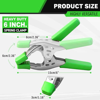 SWANLAKE 8 PCS 6" inch Spring Clamp, Heavy Duty Spring Metal Spring Clamps, 2.5"-inch Jaw opening(6inch 8-Piece) - style: 8PCS 6inch