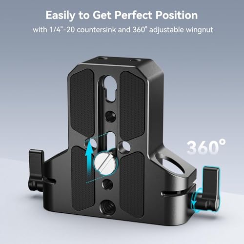 SMALLRIG Camera Base Plate Kit with 15mm LWS Rod Rail Clamp, 15mm Lens Support for Sony A6500 A6600 A6300, for Canon R5 R6, for Sony A7SIII / A7III, Both for Cameras & Cages - 4959 - style: Base Plate+Lens Support