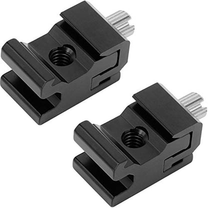 Camera Metal Cold Shoe Flash Stand Adapter with 1/4"-20 Tripod Screw Thread (2 Packs) - color: Metal Cold Shoe 2P
