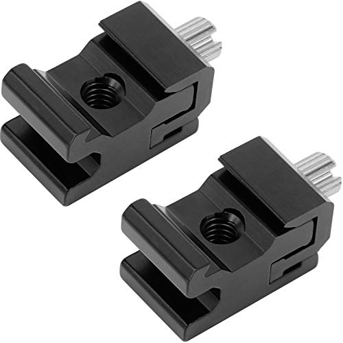 Camera Metal Cold Shoe Flash Stand Adapter with 1/4"-20 Tripod Screw Thread (2 Packs) - color: Metal Cold Shoe 2P
