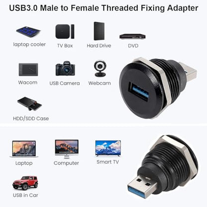 PENGLIN 2PCS USB 3.0 Connector, USB Male to Female Conversion Connector, USB3.0 Panel Mount Extension Adapter for Data Transfer/Charging - size: USB 3.0(2PCS)-Single port