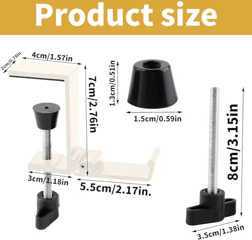 Aluminum Alloy Foldable Headphone Stand for Desk , Headphone Holder - Headset Stand Hook Mount, PC Gaming Headset Holder Under Desk Clamp for Office, Computer, Student Class Table, Handmade Table - color: Milky White