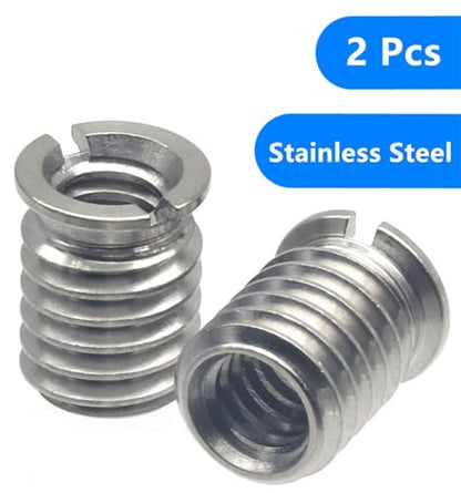 Stainless Steel 1/4"-20 Female to 3/8"-16 Male Convert Screw Adapter (2pcs, 12.5mm) - color: 2pcs, size: 12.5mm