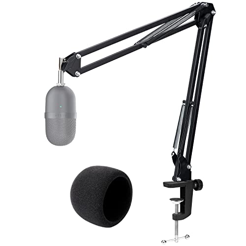 For Razer Seiren Mini Boom Arm - Mic Stand with Reduce Wind Noises Mic Foam Cover, 3/8" to 5/8" Adapter Compatible with Most Microphone - color: Rz Mini Stand
