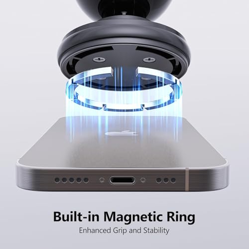 MiiKARE Dual Magnetic Phone Holder for Magsafe, Strong Magnets Gym Phone Holder Mount, 360 Rotation Adjustable, Hands Free Cell Phone Holder Compatible iPhone 17 Pro Max 16 15 14 13, Magsafe Black - color: Magsafe-Black