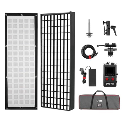 GVM 200W Bi-Color LED Light Panel, Z200B Ultra-Thin Expandable Soft Video Light 2700K–6800K CRI 97+, Modular Zipper Design, App & DMX Control Photography Light for Studio, Film & Live Streaming - size: Z200B