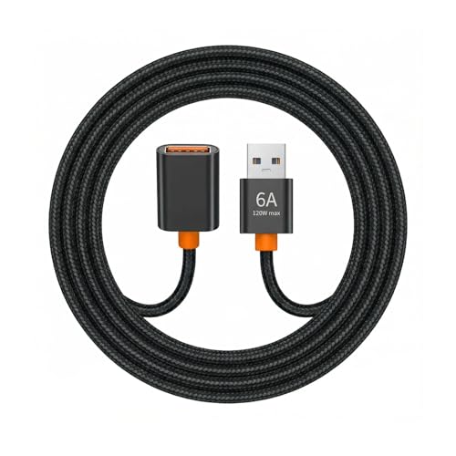 USB Extension Cable 3.3FT,USB 2.0 Type A Male to Female USB Extender Cord Nylon Braided 480Mbps Data Transfer for Keyboard, Webcam, Mouse, Gamepad, Flash Drive, Printer, Camera and More - color: Black 1M