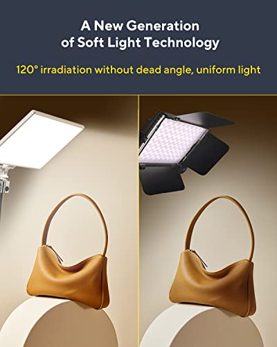 RALENO Led Video Light, Built-in 8000mAh Battery 2500-6500K CRI95+ 0-100% Brightness Adjustment on Camera Light, for Vlog Lighting Video Conference YouTube Studio Photography - color: White