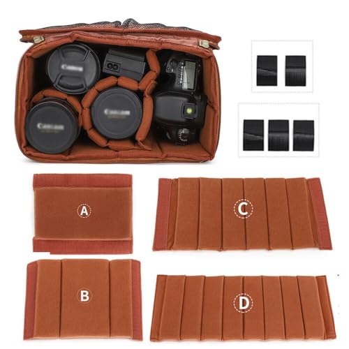 4-Pack Camera Bag Case Insert Partition Divider Separator Pad Protective Lens Camera Bag Dividers Inserts Compatible with Canon Sony etc...