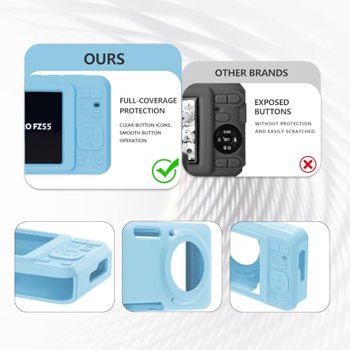 Case for Kodak PIXPRO FZ55,FZ55 Accessories,Soft Silicone Protective Case,Comes with 2 Screen Protectors and 1 Wrist Strap - Light Blue - color: Light blue