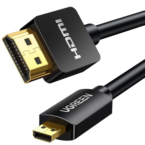 UGREEN Micro HDMI to HDMI Cable Adapter 4K 60Hz Ethernet Audio Return Channel Compatible with GoPro Hero 7/6 Raspberry Pi 5 Retroid Pocket 3+/3 Yoga 3 B500 Camera Video Capture Card 3FT - size: 3FT