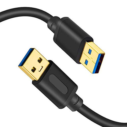 Tan QY USB 3.0 A to A Male Cable 6Ft, USB Male to Male Cable Double End USB Cord Compatible with Hard Drive Enclosures, DVD Player, Laptop(6Ft) - color: 6Ft