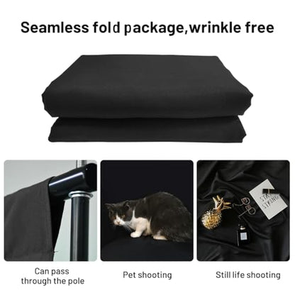 Black Backdrop Background,10 X 7 FT Large Photography Backdrop Photo Photoshoot Background Screen for Photography Photo Booth Backdrops Parties Curtain - color: Black, size: 10*7