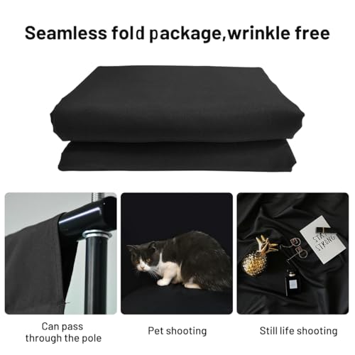 Black Backdrop Background,10 X 7 FT Large Photography Backdrop Photo Photoshoot Background Screen for Photography Photo Booth Backdrops Parties Curtain - color: Black, size: 10*7