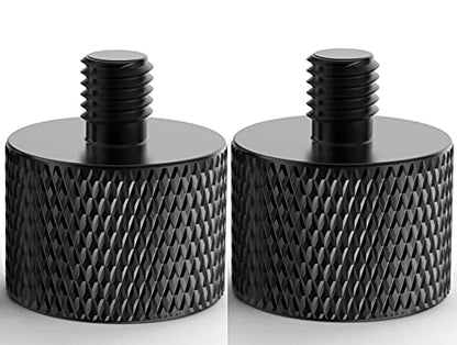 Mic Stand Adapter 5/8 to1/4 Microphone Screw Adapter Thread Screw Adapter for Camera Monitor Microphone Stand Microphone holder 2 Pack Black