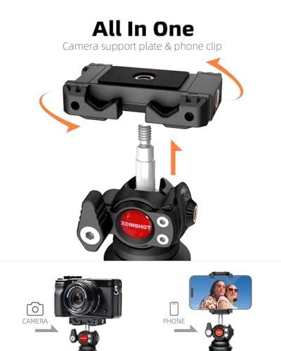Phone Tripod, Upgraded Mini Flexible Tripod for iPhone with Wireless Remote, Portable Camera Tripod for Video Recording Vlogging Selfie, Compatible with iPhone Android Cameras