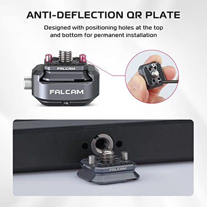 FALCAM F22 Basic Quick Release Plate Kit, Camera Mounting Adapter Convert 1/4" Thread to F22 QR System, 22mm Aluminum Camera Accessory Kit for Filmmaker & Photographer, Fits for Sony Canon DSLR Tripod - color: F22 Basic QR System