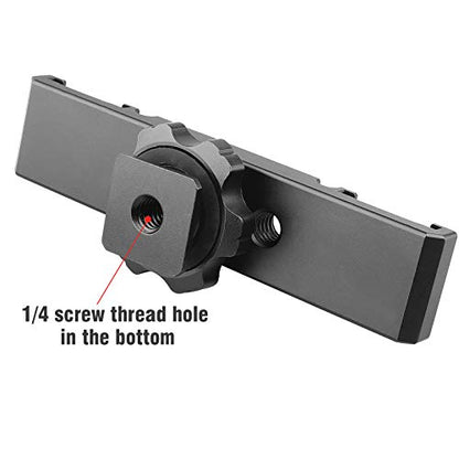 Chromlives Hot Shoe Mount Bracket Dual Hot Shoe Extension Bar Aluminum Mounting Plate Adapter Double Extension Shoe for LED Video Light Screens - color: Dual Cold Shoe