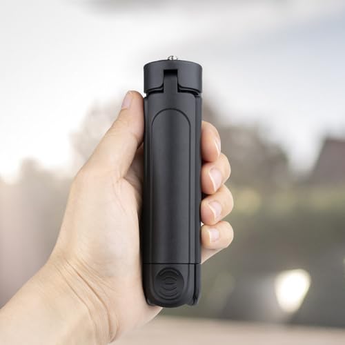 Mini Tripod for DJI Pocket3/4 2-in-1 Desktop Stand & Grip Handle - Ultra Portable Geared Heads Tripod for DSLR Webcam Phone 1/4” Mount 2oz Lightweight