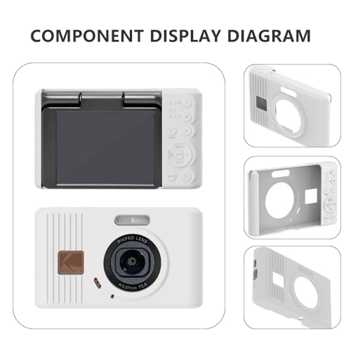 Silicone Case for kodak pixpro C1 Digital Camera with 2PCS Screen Protector and Lanyard - White - color: White