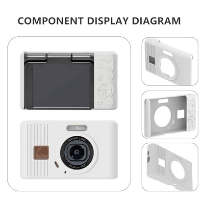 Silicone Case for kodak pixpro C1 Digital Camera with 2PCS Screen Protector and Lanyard - White - color: White