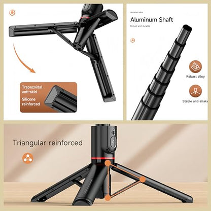 Magnetic Mini Extendable Selfie Stick Tripod Holder Stand with Fill Light Bluetooth Wireless Remote for iPhone 15 14 13 12 & Android