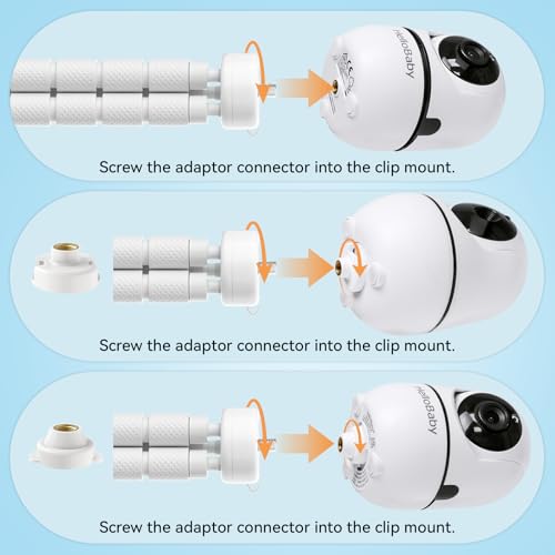 Tripod Baby Monitor Mount for HelloBaby HB6550/ HB6560/ HB65/ HB6351/ HB40/ HB6339/ HB6336, ANMEATE SM935E Monitor, Flexible Baby Camera Stand with 1/4" Screw – Portable, No Drilling - style: for HelloBaby-Tripod