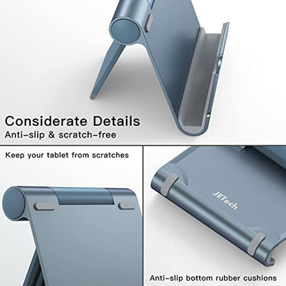 JETech Tablet Stand, Adjustable Portable Desktop Holder, Foldable Dock for iPad/iPad Pro/Air/Mini, Galaxy Tab A8/A7 Lite/A7/S8/S7, Kindle, Tab/Phones(4-11"), Grey - color: Grey