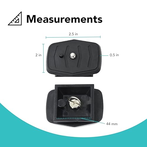 Foto&Tech 2 Pieces 44mm Tripod Quick Release Plate, Camera Adapter for Tripod with 1/4"-20 Screw Replacement for DSLR Cameras Smartphones Camcorders Compatible with Vista and Other Tripods - size: 44mm