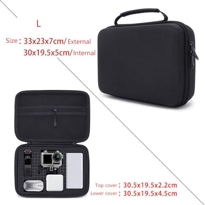 EVA Digital Storage Bag Shockproof Electronics Organizer with Adjustable Dividers for Camera Drone Hard Drive Small Largev - size: S
