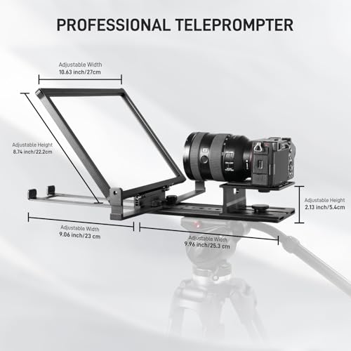 GVM 12" Teleprompter kit with Remote Control & App, Collapsible Teleprompter for iPad Tablet Phone DSLR Camera, Prompter with Carry Case, HD Refective Display, for Video Recording/Vlogger - size: 12inch
