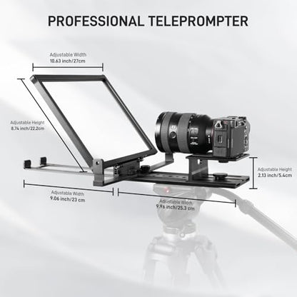 GVM 12" Teleprompter kit with Remote Control & App, Collapsible Teleprompter for iPad Tablet Phone DSLR Camera, Prompter with Carry Case, HD Refective Display, for Video Recording/Vlogger - size: 12inch