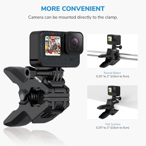 Jaws Flex Clamp Clip Mount Gooseneck Mounts Compatible with GoPro Hero 13 12 11 10 9 8 7 6 5 4 Session 3+ 3 2 1 Max DJI Osmo Akaso Action Cameras | for Go Pro Hero 13 12 11 10 9 8 7 6 5 4 Session 3+ 3 2 1 Mission Max DJI Osmo AKASO Action Cameras