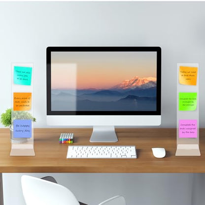 Detachable Acrylic Monitor Memo Board & Memo Message Board Holder by Computer Screen Sticky Note Stand Message Panel Reminder for Office Desk Accessories.2PCS Clear - color: Clear