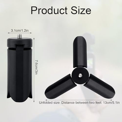 Mini Tripod for DJI Osmo Pocket 4P/4/3/2 & Action 6/5 Pro/4/3/Nano, Portable Tabletop Tripod Stand, Hand Grip Selfie Stick with 1/4'' Screw for Insta360 Luna Ultra X5/X4/X3