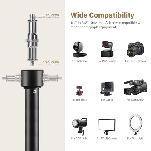 16.4' Heavy Duty Extreme Tall Video Camera Sports Tripod Stand, Sdfghj 16.4ft/500cm Sky High Tripod Light Stand with 1/4"& 3/8" Screw Adapter Non-Slip Feet Wind Resistant, for Soccer/Basketball Games - size: Built-in Spring 16.4'