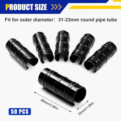 100 Pcs 1-1/4 Inch Greenhouse Clips, 32mm Black Plastic Clamp Garden Buildings Frame Snap PVC Pipe Tube Clips for Greenhouse Films Sunshade Nets Row Covers Shelters Fixing, Farming, Gardening - color: Black, size: 1-1/4 Inch
