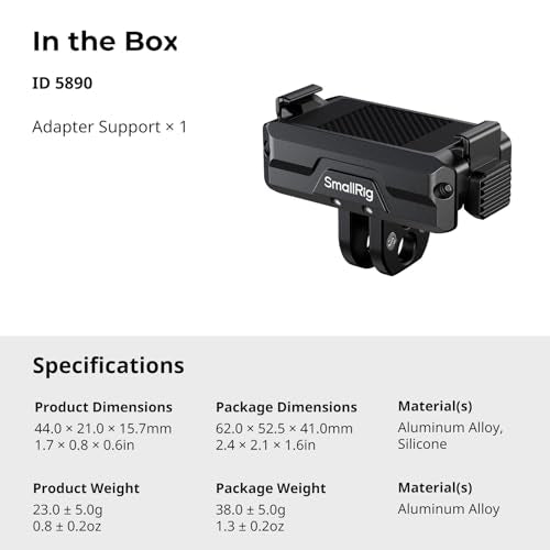 SMALLRIG Magnetic Adapter Holder Dual-Mount Support for DJI Osmo Action 6/Osmo Nano, Bidirectional Quick Release Magnetic Folding Adapter Mount with 2-Prong Mount and 1/4"-20 Threaded Hole - 5890 - style: 2-Prong Mount