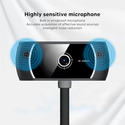 Streaming Webcam with Noise Canceling Microphone 30FPS 720P Lens for Remote Work Online Teaching Autofocus Streaming Webcam