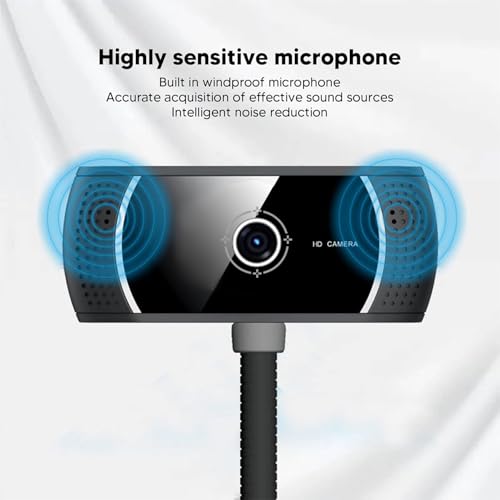 Autofocus 720P Webcam USB Camera with Noise Canceling Microphone for Online Classes Video Conferencing PC Webcam with Noise Reduction