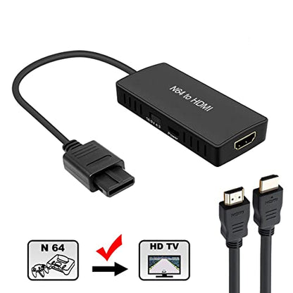 N64 to HDMI Converter Adapter Support 16:9/4:3 Conversion, HDMI Link Cable for N64 /SNES/NGC/SFC（Plug and Play）