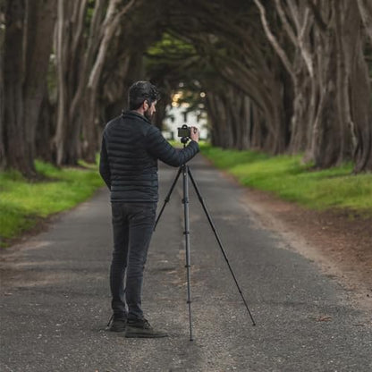Peak Design Travel Tripod, Carbon Fiber, Compact Design, Quick Setup and Takedown, Pro-Level Stability, Ergonomic Ball Head, Compact and Portable Travel Tripod for Camera and Phone, 20 lb Capacity - color: Carbon Fiber