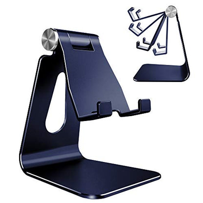 Adjustable Cell Phone Stand, CreaDream Phone Stand, Cradle, Dock, Holder, Aluminum Desktop Stand Compatible With Phone Xs Max Xr 8 7 6 6s Plus SE Charging, Accessories Desk,All Mobile Phones-Navy Blue - color: Navy Blue